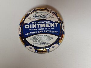 Vintage Rawleigh Medicated Ointment Tin For Minor Injuries Of The Skin