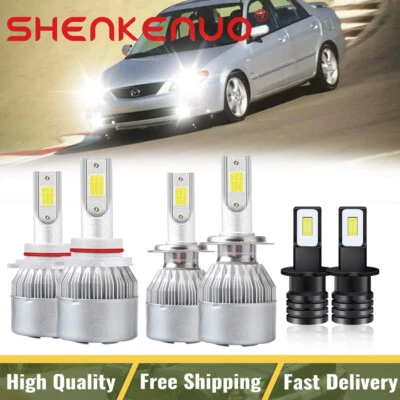 For 2003 Mazda Protege 5 2002 Combo LED Headlight Hi/Lo Beam Fog Light Bulbs - Image 1 of 4