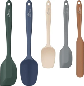 HOTEC 5pcs Heat Resistant Silicone Spatula Set for Baking Cooking Nonstick Safe - Picture 1 of 7