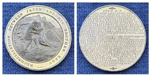 1830 Thomason Bibel Medaille Versöhnung Jacob Esau Brüder England Medaille - Bild 1 von 4