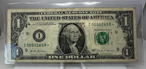 2017 $1 Federal Reserve Star Note -No FR- Low 4 Number Note - #663* - Picture 1 of 2