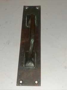 1 Vintage/ Antik Kupfer Zug Türgriff Platte 23 cm Griff 15 cm - Bild 1 von 11