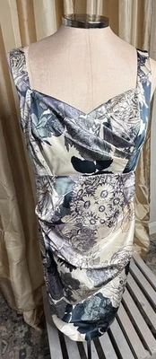 Vestido Vaina DONNA MORGAN Babydoll Asiático Floral Silueta 14 Imperio Cóctel Foto 1 de 4