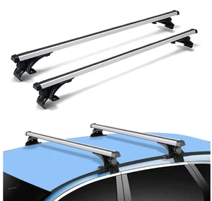 Abrazaderas ajustables universales de 48" llave de bloqueo estilo OE barras transversales portaequipajes de techo de aluminio - Imagen 1 de 8