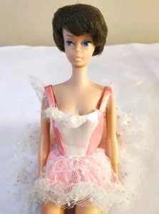 Vintage Barbie Doll Bubble Cut Brunette Straight Leg Mattel Early Japan Marked - Picture 1 of 15