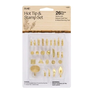 Plaid Holz Brennwerkzeug Spitze Set, 26er Set, Gold - Bild 1 von 7