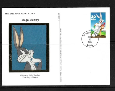USA SC # UX281 Bugs Bunny  FDC . Colorano Silk Cachet - Image 1 of 2