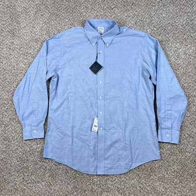 Brooks Brothers Shirt Mens 17-35 Blue Regent Non Iron Supima Cotton Button Down - Image 1 of 4
