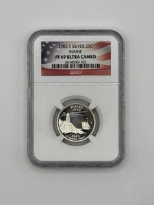 2003-S Silver Washington Quarter Maine NGC PF69 Ultra Cameo - Picture 1 of 2