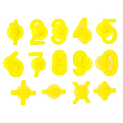 14Pcs Wine Glass Charm Silicone Wine Glass Markers Yellow Number 0-9/Symbols - Image 1 of 4