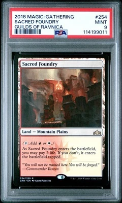 2018 MTG GUILDS OF RAVNICA #254 SACRED FOUNDRY PSA 9 - Image 1 of 2