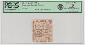 11 de octubre de 1777 Connecticut Colonial 4 peniques, FR# CT-216 - GRADO 40 - Imagen 1 de 2