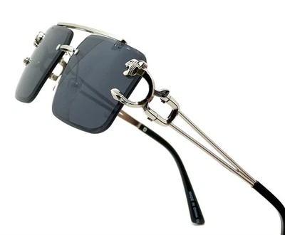 Gafas de sol para hombre Hip Hop Quavo Migos sin montura dorada marco cuadrado tonos corte diamante Foto 1 de 4