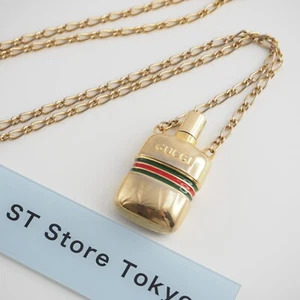 GUCCI Perfume Bottle Necklace Pendant Sherry Line Gold Color [Excellent] - Picture 1 of 20