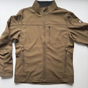 KUHL Impakt Jacket Mens Large Khaki Rain Wind Softshell Fleece Lined Never Worn - Picture 1 of 15