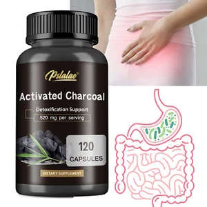 Activated Charcoal 520mg -Promote Natural Detoxification, Relieve Gas and Bloate - Picture 1 of 11