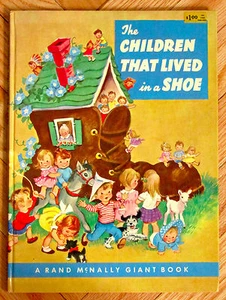 THE CHILDREN THAT LIVED IN A SHOE Rand McNally Giant Book 1955 L1 - Imagen 1 de 1