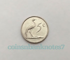 1988 South Africa 5 Cents Coin, KM #84 Uncirculated / Bird-Blue crane