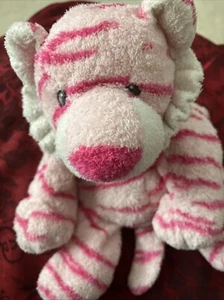 Baby Ty Pluffies Pink Growlers Lion Tiger Stripe Stuffed Plush Beanbag 2006 - Picture 1 of 7