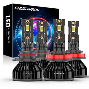 LED Headlights 9005 High Beam H11 Low Beam Bulbs Super Bright 6000K Xenon White - Picture 1 of 10
