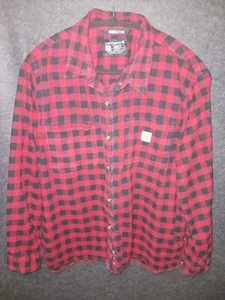 Carhartt Red BUFFALO PLAID Check Flannel Shirt Women's 1X 16W - 18W Rugged Flex - Picture 1 of 10