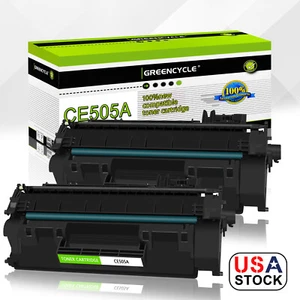 2PK CE505A High Yield Black Laser Toner Cartridge Compatible for HP P2030 P2055 - Picture 1 of 24