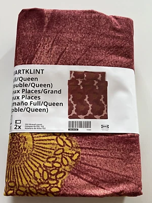 Ikea SVARTKLINT Full/Queen Duvet cover + 2 pillowcases, light pink/dark pink NEW - Image 1 of 4