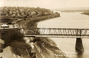 Pittston down the river PA Pennsylvania 1907 RPPC Photo Postcard COPY - Picture 1 of 2