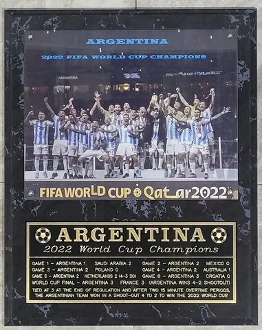 2022 ARGENTINA SOCCER TEAM WORLD CUP CHAMPIONSHIP 12X15 PLAQUE Cover