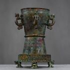 China Western Zhou Bronze Bottle Pot Incense Burner Weathered Nature Sculpture