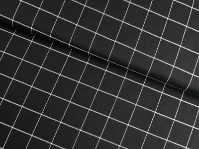 Schottenkaro Karo Stoff Glenncheck Kilt Meterware Weiß auf Schwarz EUR 13,98/m - Bild 1 von 2