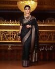 Nowa tradycyjna odzież ślubna czarna sztuka jedwab zari tkane fantazyjne sari i bluzka element