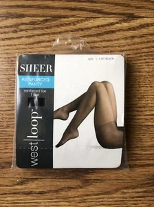West Loop Sheer Reinforced Panty Jet Black Size C  - Picture 1 of 2