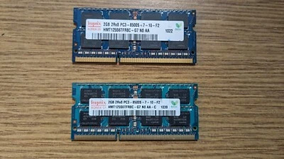 Hynix 4GB ( 2x2 GB) SO-DIMM 1066 MHz PC3-8500 DDR3 Memory (HMT125S6BFR8C-G7) - Image 1 of 2