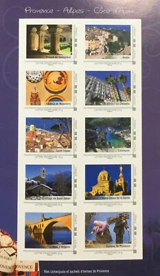 Collector de 10 timbres TVP autocollants, Provence-Alpes-Côte d'Azur, 2009 - Photo 1/4