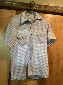 Vintage Mens Lone Star .45 Bullet Snap Western Shirt L Plaid Cowboy Cool Thin - Picture 1 of 5