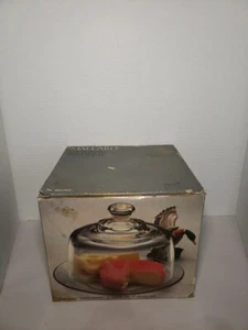 Vintage Javit Hand Cut Crystal “Mallard” Cheese Keeper w/Stickers & Box - Picture 1 of 7