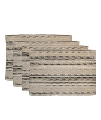 8 Placemats 100% Cotton Park B. Smith Cheyenne Linen/Black 13”x 9” Placemat NEW! - Image 1 of 4