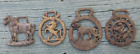 Vintage Brass Horse Harness Medallions Ornaments Assorted Lot Of 4