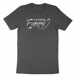 Fishing Shirt I'd Rather Be Fishing T-Shirt Fisherman Gift Fathers Day - Picture 1 of 13