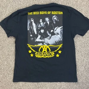 Aerosmith - The Bad Boys of Boston T-Shirt Black Large Double-Sided 100% Cotton - Picture 1 of 17