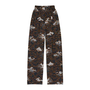 Kids Pajama Pants, Halloween Bats and Night Sky in Black & Orange - Picture 1 of 25