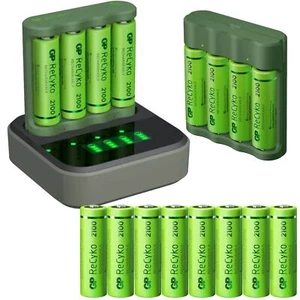 GP Set USB Docking + 2x Akku-Ladegerät + 8x AA-Akku Mignon Schnell-Ladegerät - Bild 1 von 11