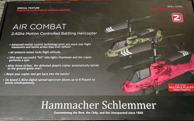 Hammacher Schlemmer Air Combat 2.4Ghz Motion Controlled Battle Helicopters BNIB - Image 1 of 4