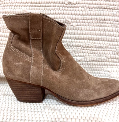 DOLCE VITA Tan Brown Suede Western Style Ankle Boots Size 6 - Image 1 of 4