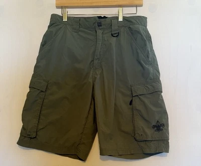 Boy Scouts Uniform Shorts Olive Green Cargo Pockets Size 32/33 - Image 1 of 4