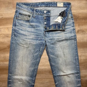 G Star RAW Jeans Men 30x36 Blue 3301 Low Tapered Distressed Dirty Wash Denim - Picture 1 of 15