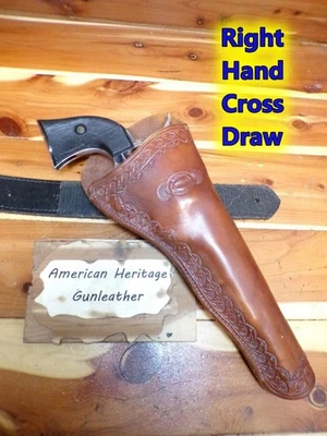 S. KRALING Slim Jim Cross Draw Gun Holster for COLT SAA 7.5" RUGER Single Six - Image 1 of 4