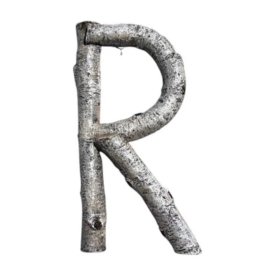 Rustic Twig Letter R Wall Decor 7.5” Faux Wood Branch Monogram Initial Hanging - Image 1 of 4