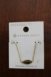 Kendra Scott Elaina Gold Chain 16" Tiger's Eye Necklace NWT - Picture 1 of 10